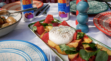 Peach and  Burrata Caprese Salad